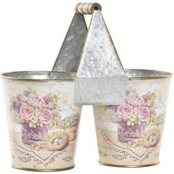 Dkd Home Decor "Kruka Rosa Metall Shabby Chic