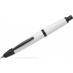 Pilot Capless Black Satin hvid fyldepen blå blæk