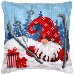 Broderikit Pude Nisse med ski