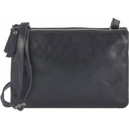 Greenburry Umhängetasche Leder 25x16cm SOFT WASHED schwarz