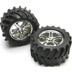 Traxxas 5173 Däck & Fälg Maxx Chevron/SS Krom (14mm) 3.8 (2)