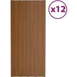 Be Basic Brown tagplader 12 stk. 100x45 cm galvaniseret stål