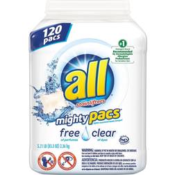 All Mighty Pacs Free & Clear Laundry Detergent, 120 Count