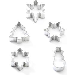 R&M International Mini Snowfall Snowflakes Tree Snowman 5 Cookie Cutter
