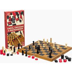 Professor Puzzle Wooden Chess, Checkers, and Backgammon Set