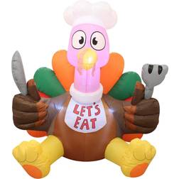 6FT Inflatable Let's Eat Turkey Decoration Thanksgiving Decorations