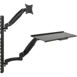 Vivo VIVO Black Sit-Stand Mount Keyboard Workstation Screens
