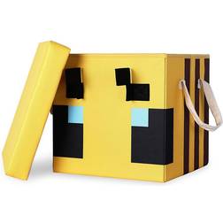 Ukonic Minecraft Bee Fabric Storage Bin Cube Organizer with Lid