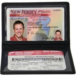 New York Leather ID Card Case - Black