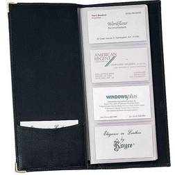 Royce Leather Business Card File, Black Quill - Black