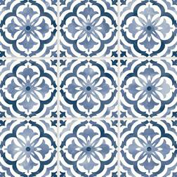 NextWall Daisy Bennett Sorento Tile Navy Peel & Stick Wallpaper blue