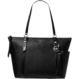 Michael Kors Sullivan Large Saffiano Leather Top-Zip Tote Bag - Black