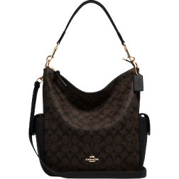 Coach Pennie Shoulder Bag In Signature Canvas - Gold/Brown Black