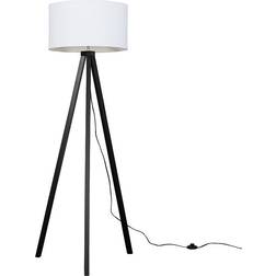 ValueLights Barbro Dark Wood Tripod Floor Lamp