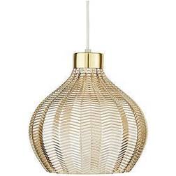 Very Herringbone Large Champagne Brass Pendant Lamp 23cm