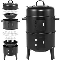 Deuba BBQ Smoker Upright Barrel Black Garden