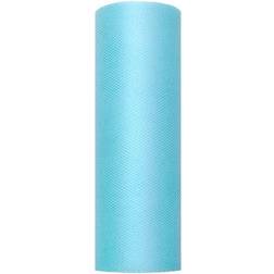 PartyDeco Tule stof op rol turquoise 30cm x 9meter Organza/mesh decoratie stoffen