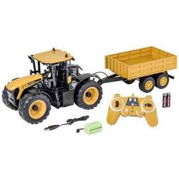 Carson 500907654 1:16 RC Traktor JCB med släp 2.4G 100%RTR Fjärrstyrd bil, Traktor med funktioner Ljus och ljud, Fjärrstyrd Traktor