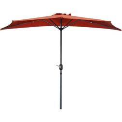 Horizon 2.7m half Terracotta Parasol Aluminium Crank Garden