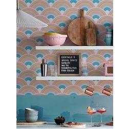 Envy Curve Sky Matte Non Woven Removable Paste the Wall Wallpaper, Blue