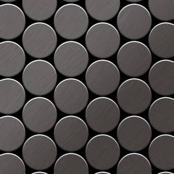 Mosaic tile massiv metal Titanium Smoke brushed 1.6mm thick Medallion-Ti-SB