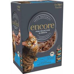 Encore Fish Broth Cat Food Pouches 5 - wilko