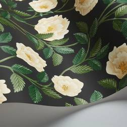 Cole & Son Hampton Roses Wallpaper 7016 in Charcoal Cream