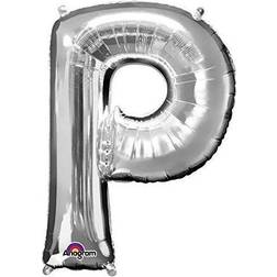 Amscan Letter P Supershape Silver Foil Balloon 34/86cm P50