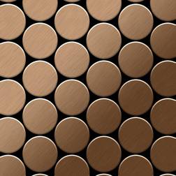 Alloy Mosaic tile massiv metal Titanium Amber brushed copper 1.6mm thick ALLOY Medallion-Ti-AB