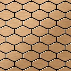 Alloy Mosaic tile massiv metal Titanium Amber brushed copper 1.6mm thick Karma-Ti-AB