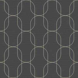 Superfresco Eternity Geometric Metallc Black/Gold Wallpaper