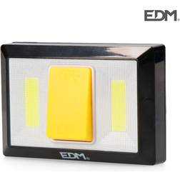 Edm Linterna 2 Leds 200 Lumens Con Base Imantada Y Adhesiva 4xAAA Pilas Incluidas