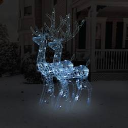 vidaXL Acrylic Reindeer Decorations 2 Christmas Lamp