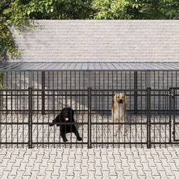 vidaXL Gabbia Per Cani Da Esterno Con Tetto In Acciaio 9.38 m Cod Mxl 42286