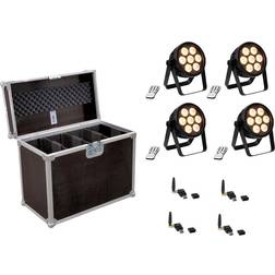 Eurolite Set 4x LED 4C-7 Silent Slim Spot USB QuickDMX Case