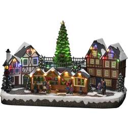 Konstsmide Mechanical Multicolour Christmas Village 39cm