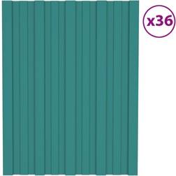 vidaXL Vert Panneaux de Toiture 36 pcs Acier Galvanisé Vert 60x45 cm