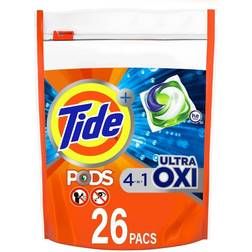 Tide Pods Ultra Oxi Liquid Detergent Pacs, 26 Count Packaging May