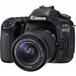 Canon EOS 80D 1263C005 Black Digital SLR Camera with 18-55mm IS STM Lens KIT