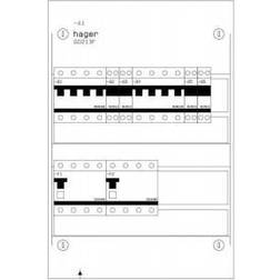 Hager Boligtavle 2r 26m 2xhpfi 1x16k 1x13k 4x13l