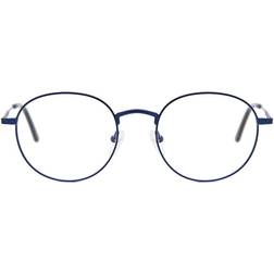 SmartBuy Collection De Vue Cerclée Round Metal Bleues Homme Lumière Bleue (Seulement Monture)