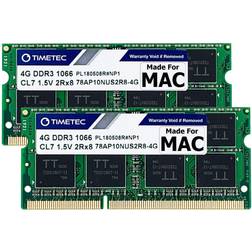 Timetec Hynix IC 8GB Kit (2x4GB) DDR3 1066MHz PC3-8500 Unbuffered Non-ECC 1.5V CL7 2Rx8 Dual Rank 204 Pin SODIMM Memory RAM Module Upgrade (8GB Kit