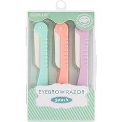 G2PLUS G2PLUS 3 PCS Eyebrow Razor Shaper Cheek Facial Hair Remover Peach Fuzz Shaver Women's Trimmer Shaving Grooming Kit