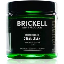 Brickell Brickell Men's Smooth Brushless Shave Cream for Men, Natural and Organic Smooth Shaving Lotion to Fight Nicks, Cuts and Razor Burn, 5 Ounce, Scented