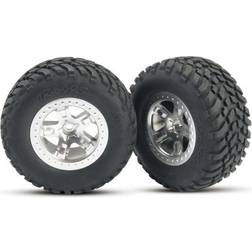 Traxxas Tires & Wheels SCT/SCT Satin Chrome-Black 2WD Fram (2)