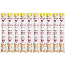 GimCat Sticks lax & öring Mjuka tuggpinnar högt köttinnehåll tillsatt socker multipack