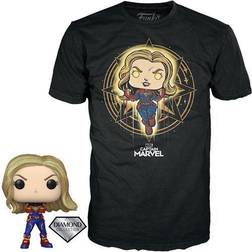 Funko Captain Marvel Diamond Glitter Pop! Vinyl Figure with Black Adult Pop! T-Shirt