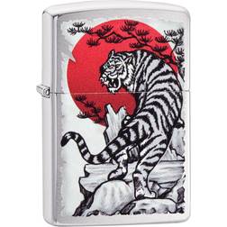 Zippo ASIAN tiger design vindtät tändare, krom, normal