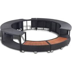 vidaXL Spa Surround Poly Rattan Black