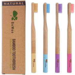 GoWoo 100% Natural Bamboo Toothbrush Soft Eco